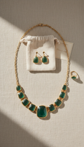 Collier aventurine verte et laiton doré