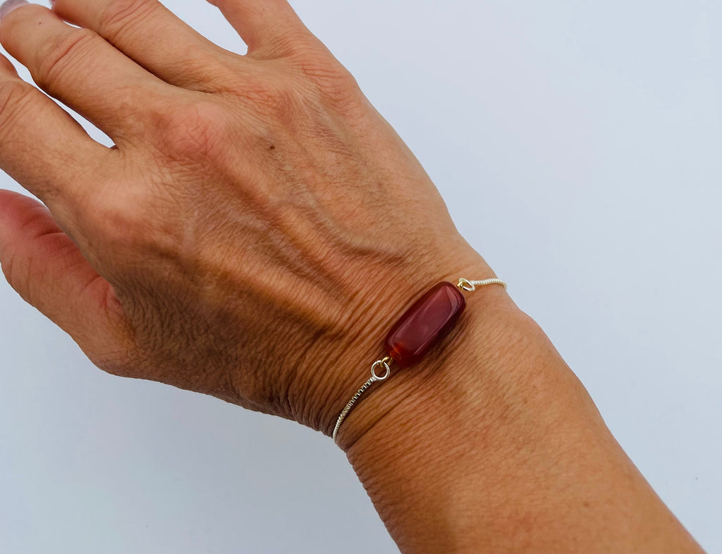 Bracelet ajustable cornaline