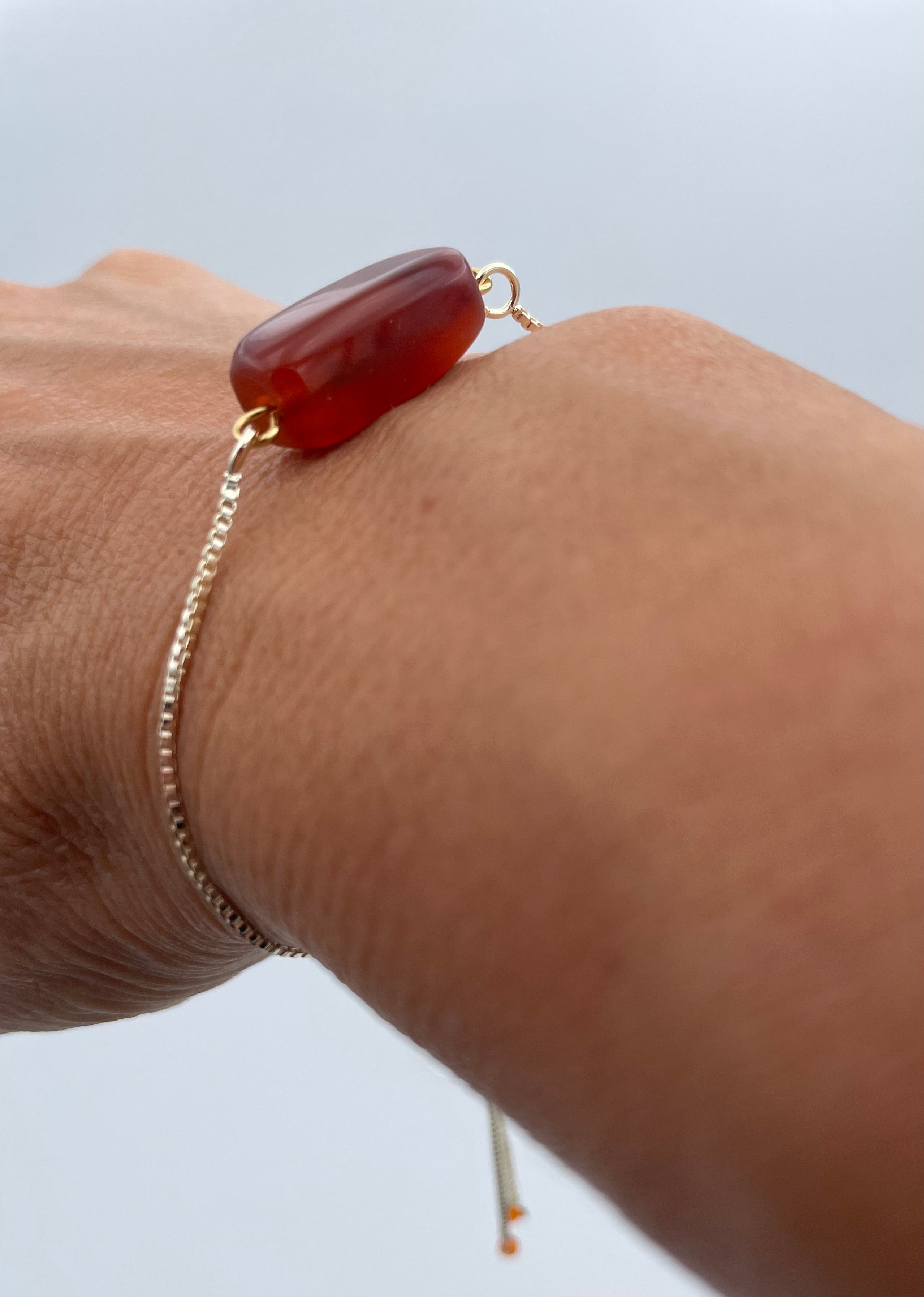 Bracelet ajustable cornaline