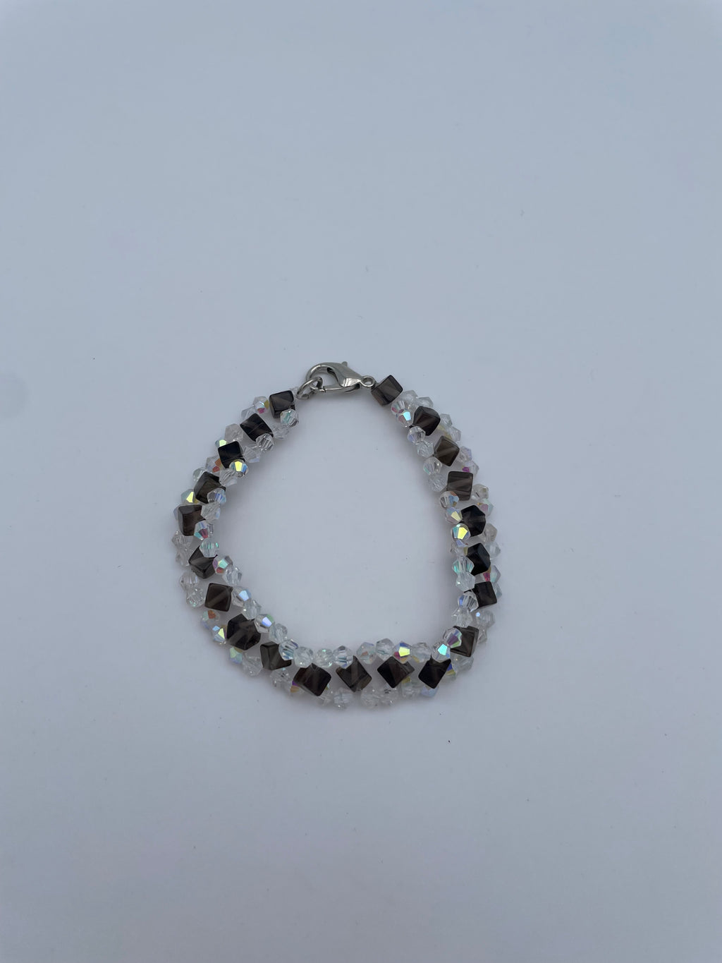 Bracelet obsidienne et cristalblanc